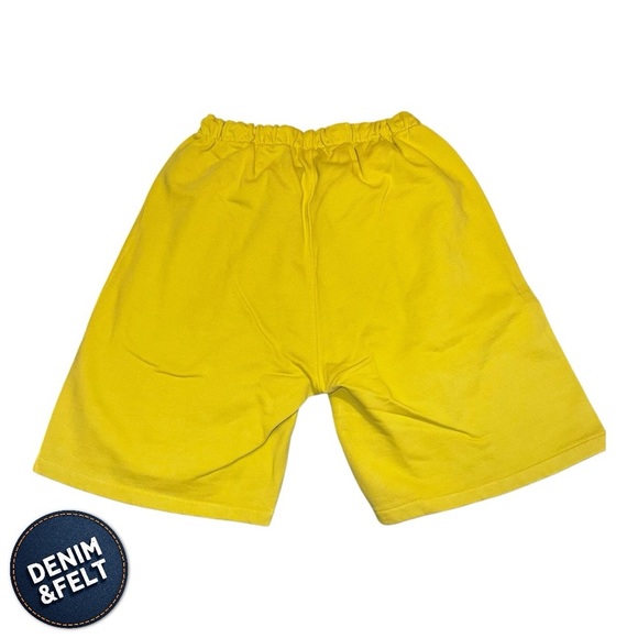 MadHappy Sun Yellow EARTH DAY ORGANIC FLEECE SHORT w/ Recycle Logo | NEW/NWT🌎 - Picture 3 of 10